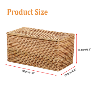 rattan box Toilet Roll Storage Basket rattan toilet paper holder decorative rattan basket with lid