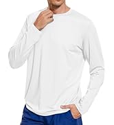 Men's UPF 50+ Quick Dry Long Sleeve Shirt Moisture Wicking Lightweight Hiking Tee for Outdoors Ac...