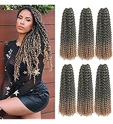 Blonde Passion Twist Hair 18inch 6 Packs Ombre Blonde Water Wave Crochet for Passion Twists Long ...
