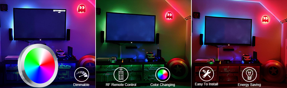 rgb led puck lights color chaging under cabinet lighting multicolor closet counter display lights