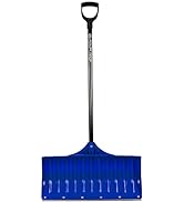 EarthWay Polar Tech 90026 Contractor 26 inch Snow Shovel with Metal Cutting Edge, Long Fiberglass...