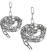 AccEncyc 2 Pcs Safety Chains Stainless Steel Chain Links 40in x 0.06in Long Chains Rings Coil Cha...