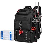 oinitiry Fishing Tackle Backpack,40L Tackle Bag with 2 Rod Holders,Water-Resistant Large Storage ...