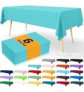 Smiry Disposable Table Cloth - 6 Pack, 54 x 108 Inch Table Cloths for Parties, Decorative Tablecl...