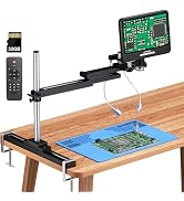 LM210A HDMI Digital Soldering Microscope for Adults with Boom Slide Arm Stand, 10.1" Screen, UHD ...