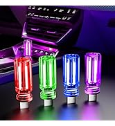 4 PCS Car USB Lights, Portable Plug-in Retro Car Interior Ambient Lights, USB Night Light for Car...