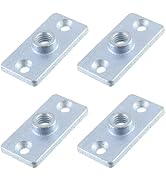 Antrader 4Pcs Galvanized Iron Ceiling Flanges for 1/2in Threaded Rod,Silver | 3 Hole Rectangular ...