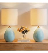 Dawnwake 18.5" Table Lamp Set of 2 for Living Room Bedroom, Bedside Lamps for Night Stands, Desk ...