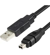Firewire to USB Adapter Cable 4-Pin IEEE 1394 Cord USB to 4 Pin FireWire 400 Connector Wire for D...