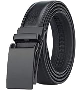 HIMI Men's Comfort Genuine Leather Ratchet Dress Belt with Automatic Click Buckle