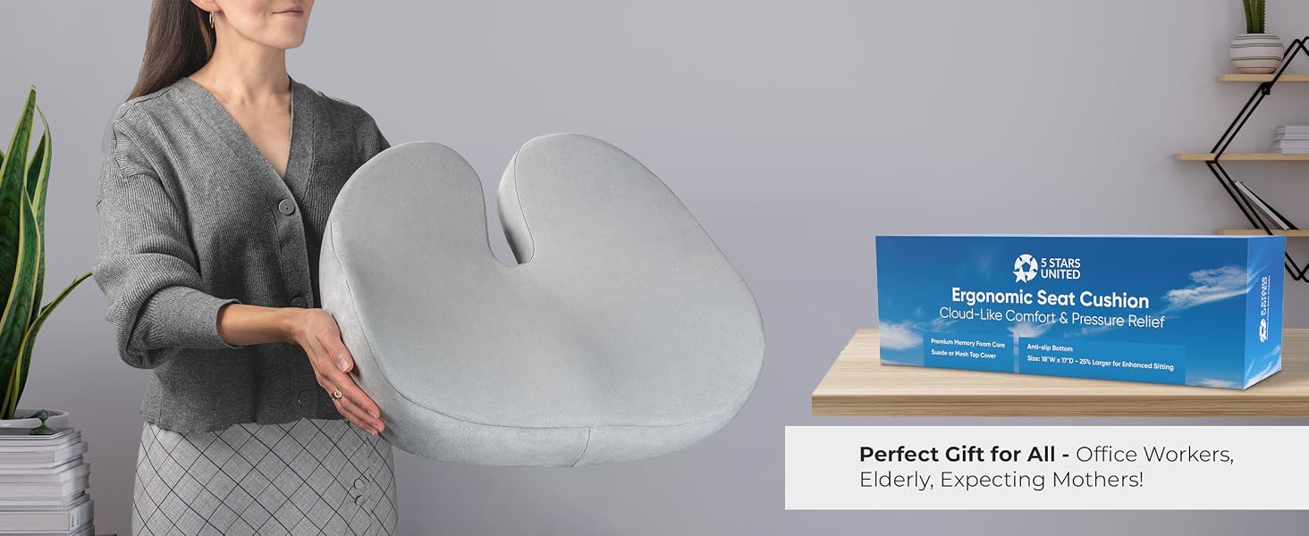 Seat Cushion Pillow - Perfect Gift for All - Office Workers, Elderly, Expecting Mothers!