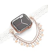 Floral Silicone Band with Charms Stud Compatible with Apple Watch Bands 38mm 40mm 42mm 44mm 41mm ...