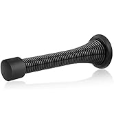 HOMOTEK 12 Pack Black Spring Door Stops,3-1/8" Heavy Duty Door Stop - Flexible Spring Door Stoppe...