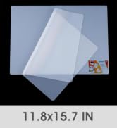 PABUSIOR Clear Silicone Mats for Crafts: Translucent Non-slip Heat Resistant 11.8×15.75In