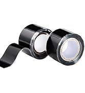 PackYard Self Fusing Silicone Tape 2 Rolls 1 in x 5' Black Waterproof Rubber Leak Proof Sealing R...