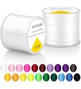 2 Rolls FIVEIZERO 0.7mm Flat Elastic Bracelet String Cord, 218Yds High Stretch Bead Cord Elastic ...