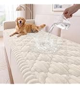 Turquoize Waterproof Couch Cover for Dogs Non Slip, White, 27.6" x 59" | 100% Leak-Proof, Thick F...
