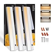 Ansen 3Packs of Under Cabinet Lights for Kitchen, 24in 18W 1237LM, Dimmable Hardwire Led Light fo...