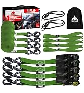 JACK BOSS 2200 LB Break Strength Ratchet Straps Heavy Duty 4 Pack -15 FT, Ratchet Tie Down Straps...