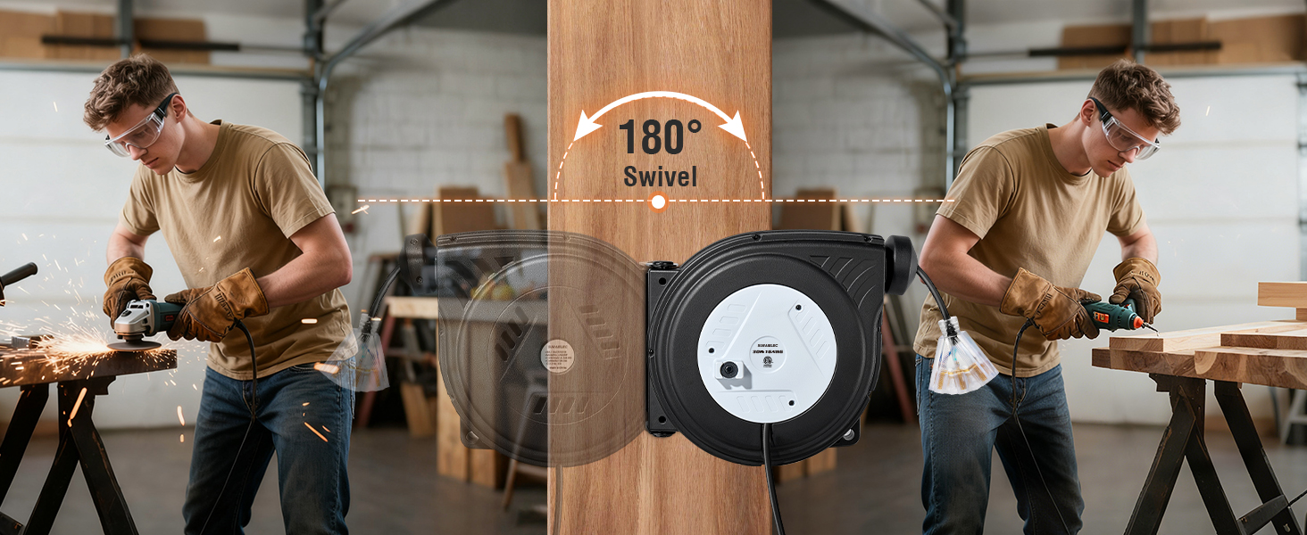 wall mount extension cord reel
