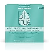 Biotrue Micellar Eyelid Care for Irritated and Dry Eyes Cleansing Wipes, Preservative Free, from ...