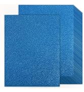 Double-sided Blue Glitter Cardstock 8.5x11- Goefun Metallic Paper, 24 Sheets 280 GSM/100LB Blue C...