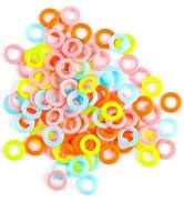 100 Pcs Knitting Stitch Marker, Smooth Coloured O-Rings Stitch Ring Markers Knitting and Crochet ...