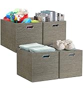 Posprica 13x15x13 Storage Cube Bins, Foldable Collapsible Storage Bins Boxes, Fabric Decorative S...