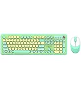Tongyangat Wireless Keyboard and Mouse Combo, 2.4G Retro Typewriter Style Keyboard Mouse Set, Qui...