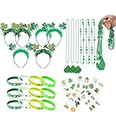 Yunfan 29Pack St Patricks Day Accessories St Patricks Day Decorations Green Shamrock Clover Neckl...