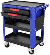 WORKPRO 28â?� Rolling Tool Cart, Premium 2-Drawer Utility Cart, Heavy Duty Industrial Storage Organ...
