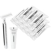 Disposable Razors in Bulk Pack of 120,Black Disposable Shaving Razors Individual Wrapped Twin Bla...
