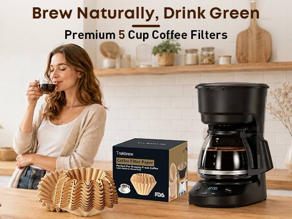 Brew Green, Taste Rich | Premium 5 Cup Coffee Filters