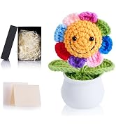 ZHIYUXI Crochet Flowers Artifical Crocheted Sunflowers Desk Decor Gifts for Women Handmade Sunflo...