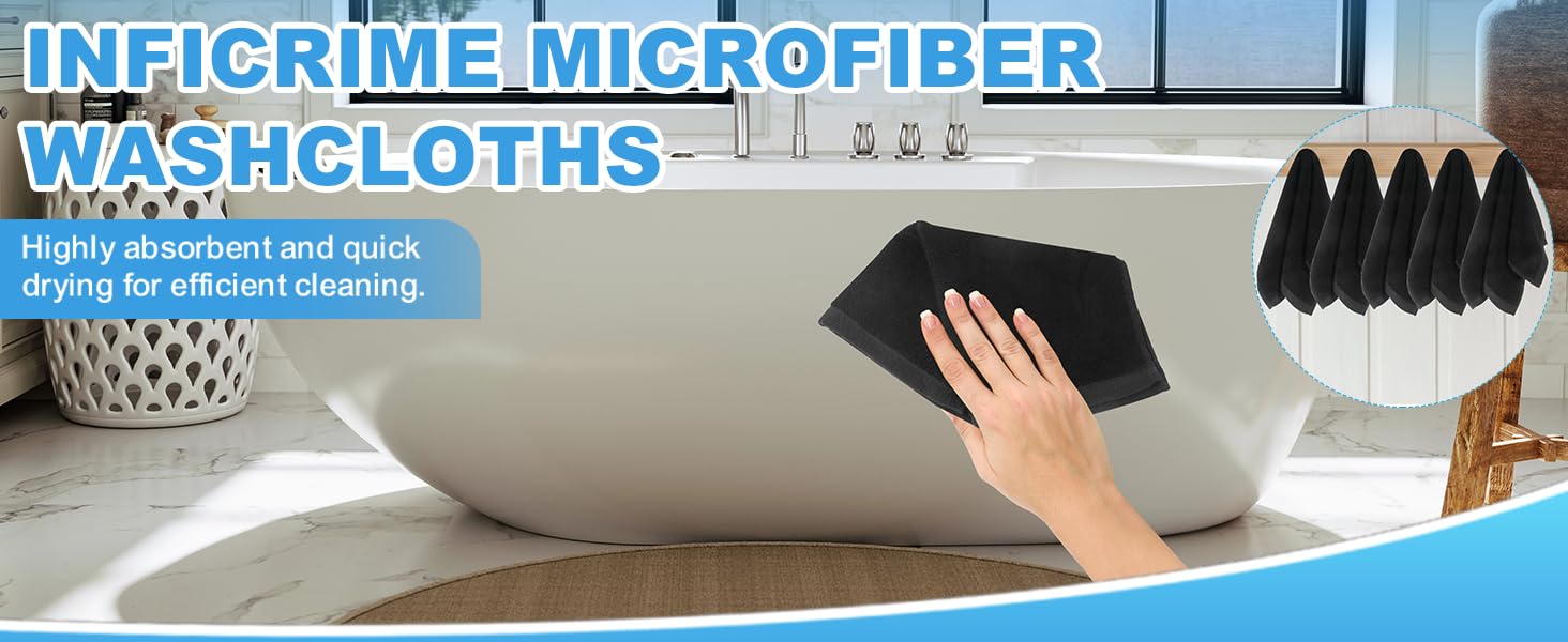 6 Pack Microfiber Wash Cloth