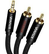 VANAUX 3.5mm to RCA Cable 24K Gold Plated Aux to RCA Splitter Cable AUX RCA Y Cord for Tablet, La...