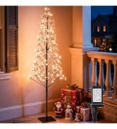 Lomotech Chritsmas Tree Lights - 216 LEDs 5Ft Artificial Christmas Tree with Timer, Includes 27 L...