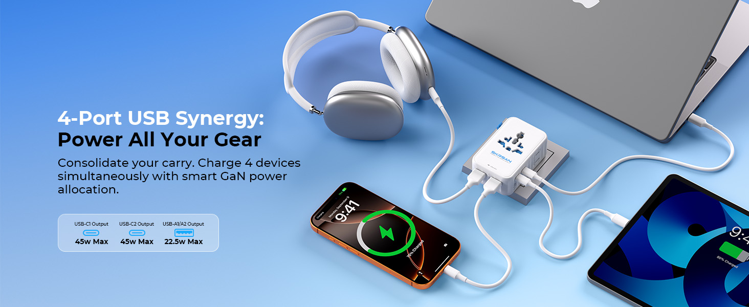 SKRSAN Aura 25W/45W/70W Ultra-Thin Travel Adapter