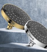 HOPOPRO High Pressure Shower Head with 5 Functions, 6 Inch Fixed Shower Head High Flow Rain Showe...