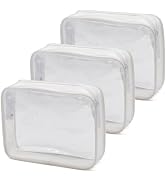 MODENGKONGJIAN TSA Approved Toiletry Bag, 3 Pcs Clear Toiletries Bags Quart Size Travel Makeup Co...