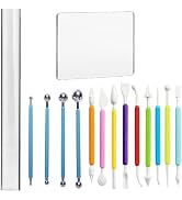 15 PCS Basic Polymer Clay Tools, Dotting Tools, Clay Sculpting Tools Acrylic Roller Pin, Clear Re...