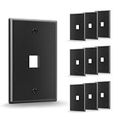 VCE UL Listed Keystone Wall Plate 1-Port for Keystone Jack, Black 10-Pack | UL Listed for Safety,...