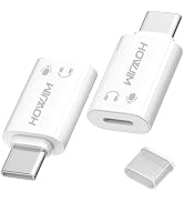 HOWJIM Ligh,tning to USB C Audio Adapter for Music/Calls/Control 2 Pack | USB C Male to 8 Pin Fem...