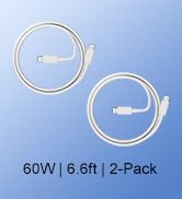 USB C to USB C Cable (2-Pack, 6.6ft) for MacBook Air/Pro Charger, iPad Pro 12.9/11 inch, iPad Air...