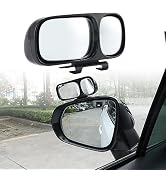 LivTee Blind Spot Mirror, Double Adjustable Mounted Blindspot Mirror HD Glass Wide Angle View, Si...