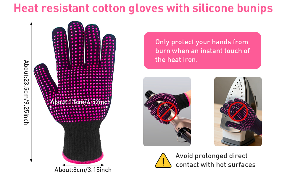 4 Pieces Heat Resistant Gloves with Silicone Bumps