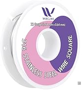 22 Ga 316 Stainless Steel Square Wire Half Hard Corrosion Resistant, Ideal for Jewelry Making, Cr...