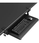 BONTEC KMT01-PJ Under Desk Keyboard Tray, Pull-Out Keyboard & Mouse Platform with C-Clamp, 20 x 1...