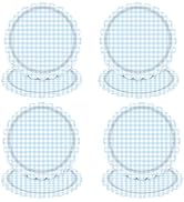 WRXVVTSV 50PCS 7 Inch Baby Blue Gingham Small Paper Plates, Dessert Plates for Baby Shower, Gende...