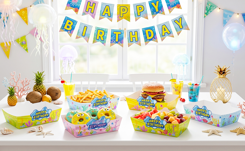 sponge themed food trays